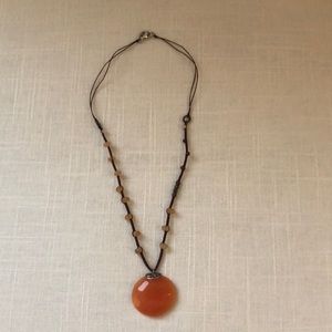 Silpada necklace with large orange stone